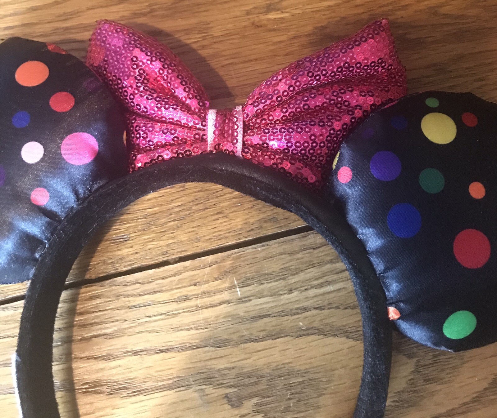 2 Disney Mouse Ears Headbands Sequin Polka Dots and Dress Up Sequins
