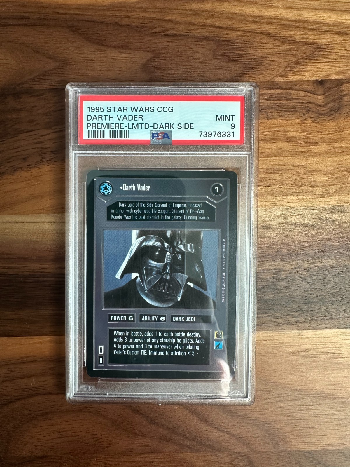 1995 Star Wars CCG Darth Vader Premiere Limited Dark Side PSA 9 MINT Card