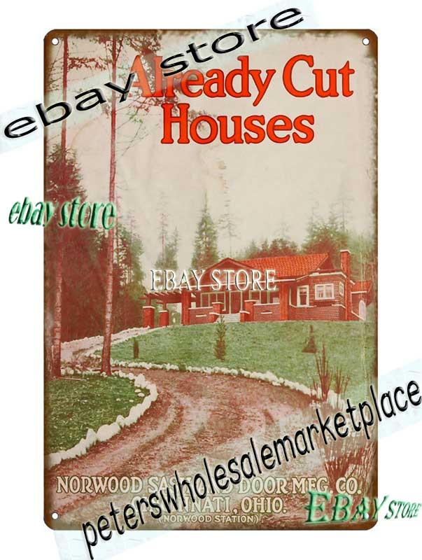 1917 Already Cut Houses Ready Built Homes Tin Sign indoor wall decor