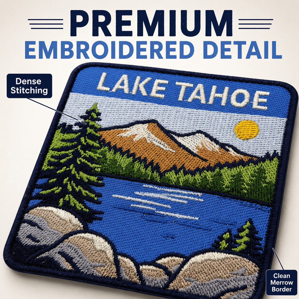 Lake Tahoe Patch 3” Iron On Embroidered California Travel Souvenir Badge