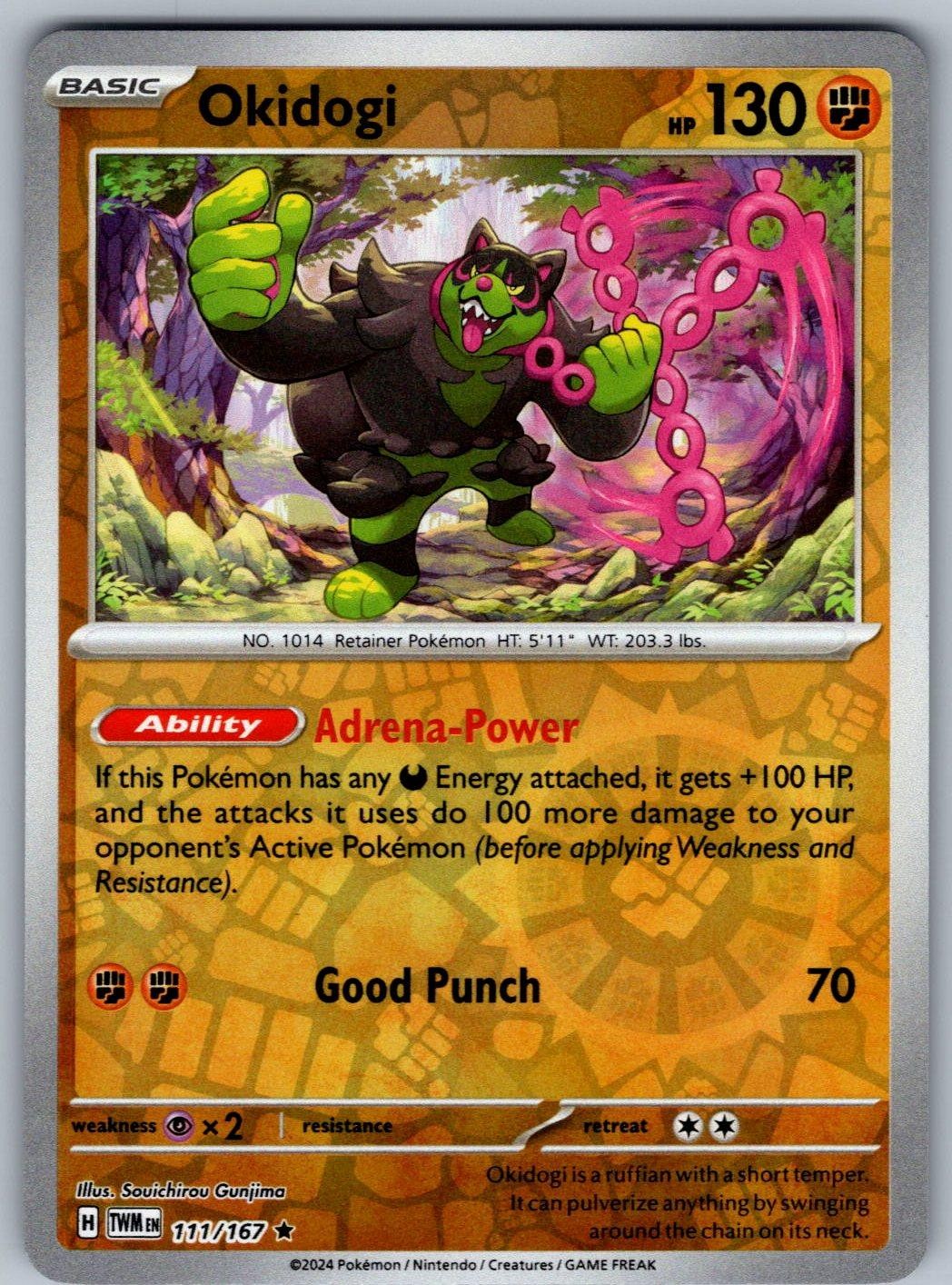 Okidogi 111/167 Twilight Masquerade Pokemon Reverse Holo