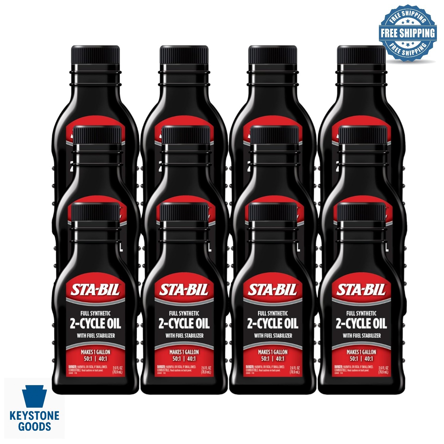 Full Synthetic 2-Cycle Oil with Stabilizer – 12 Pack