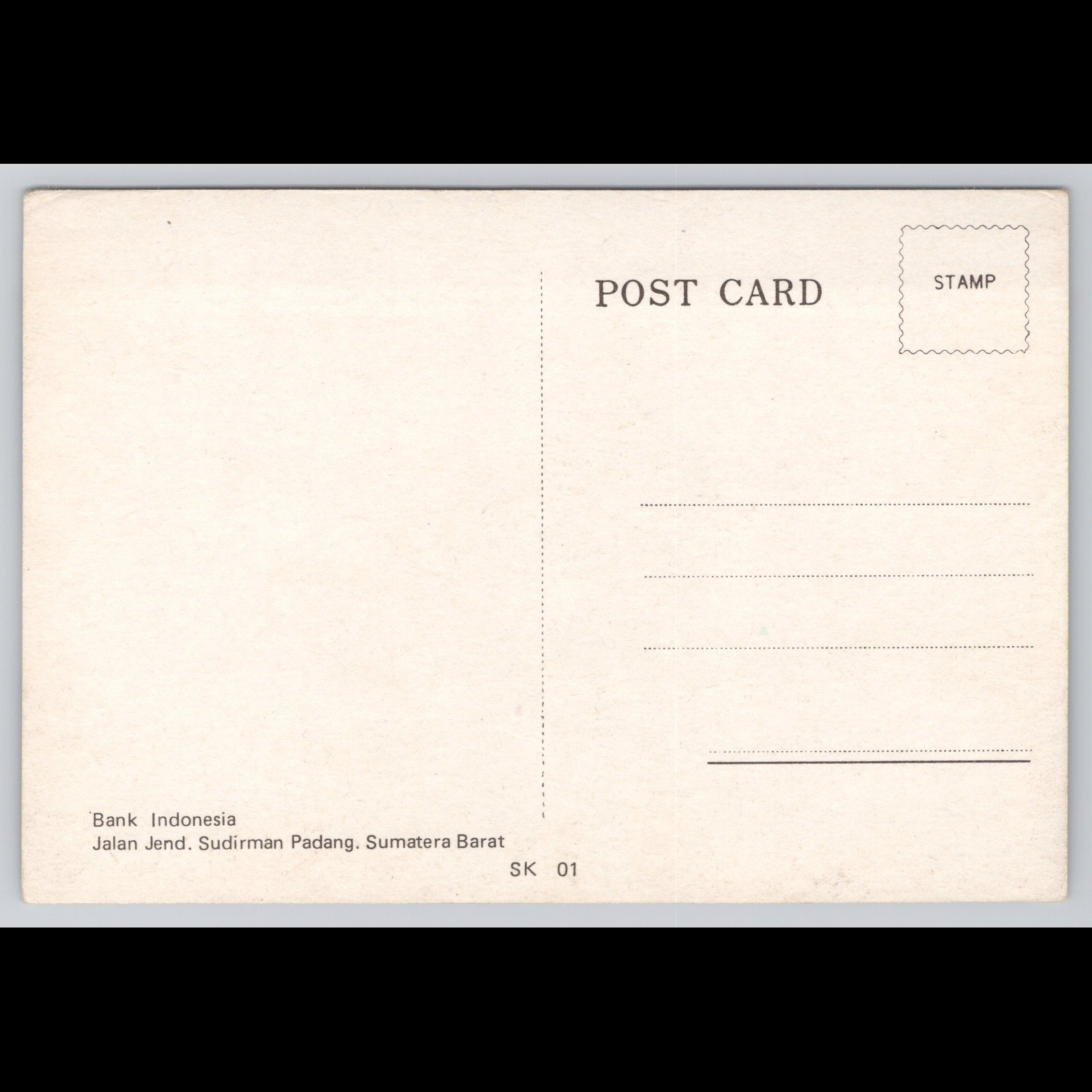 Vintage Postcard Padang Indonesia Unposted Architecture Bank Scenic Collectible