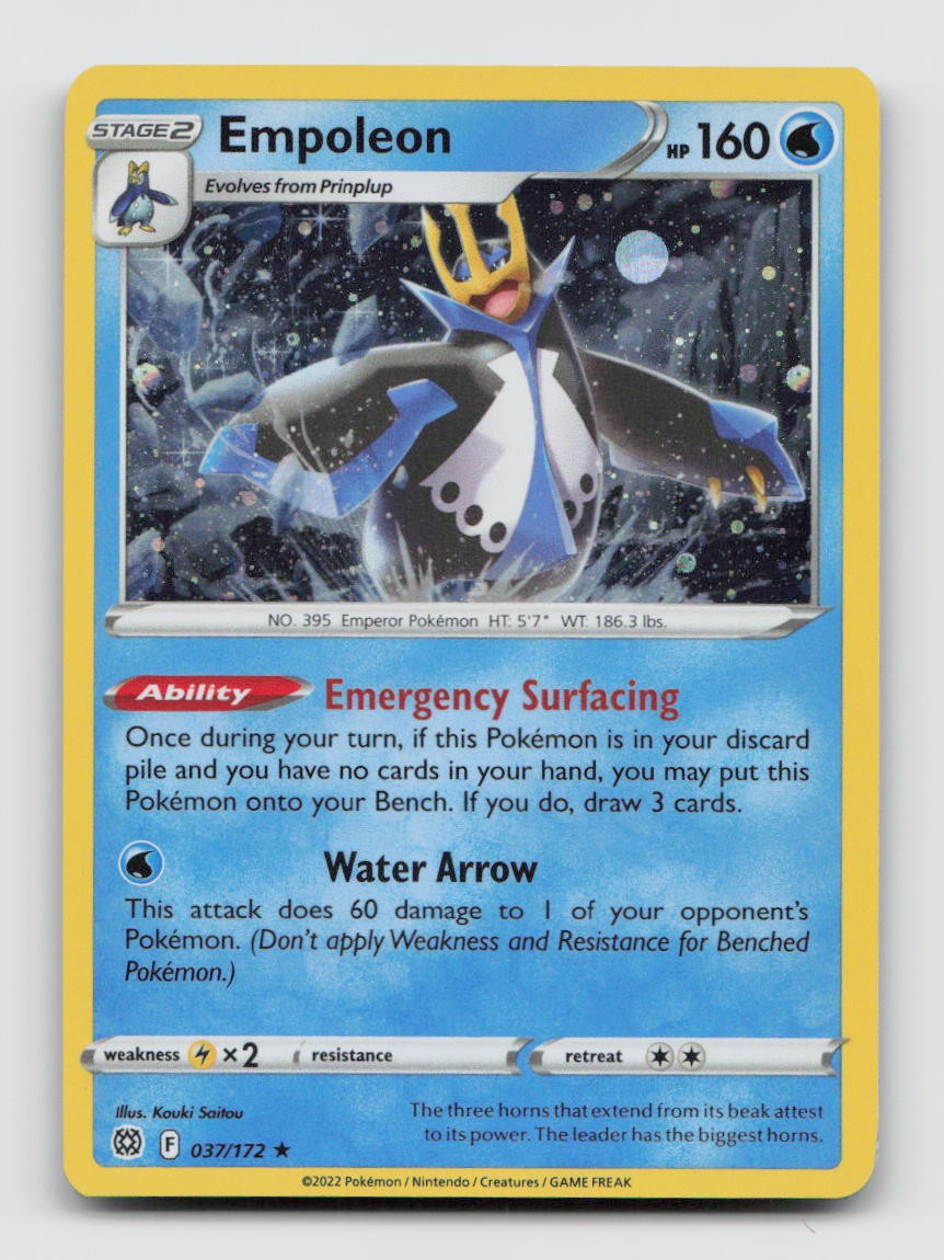 Empoleon 037/172 Rare BRS Brilliant Stars Holo Pokemon Holo NM/M