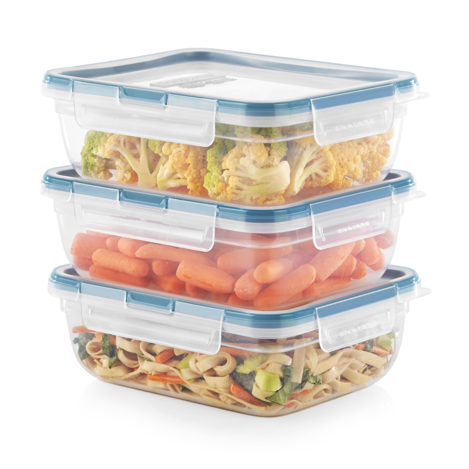 Snapware Plastic Total Solution 3-Pack (8.5-Cup) Food Storage 3 Pack, Clear