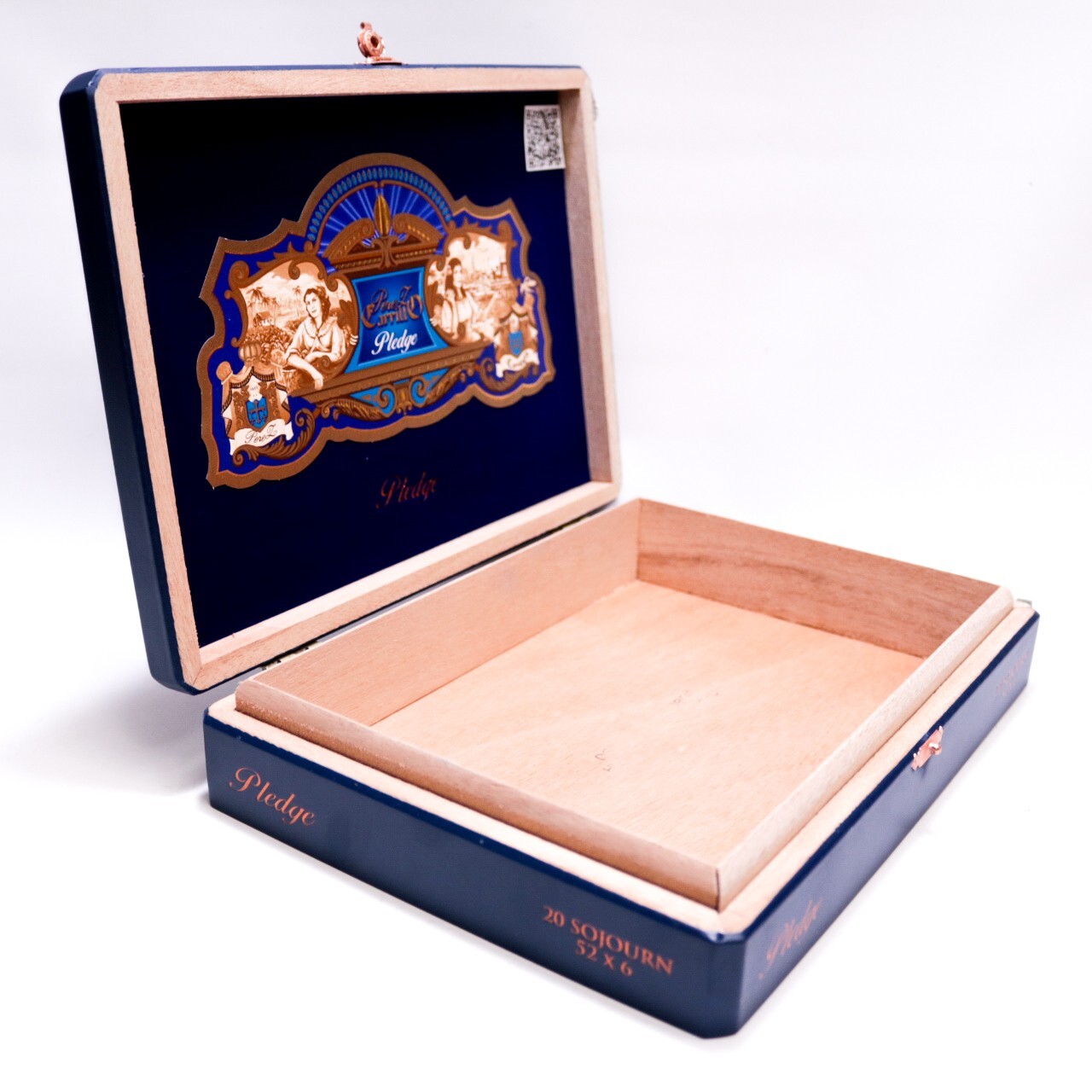 Perez Carrillo Pledge Sojourn Empty Wood Cigar Box 9.75″ x 7.25″ x 2″
