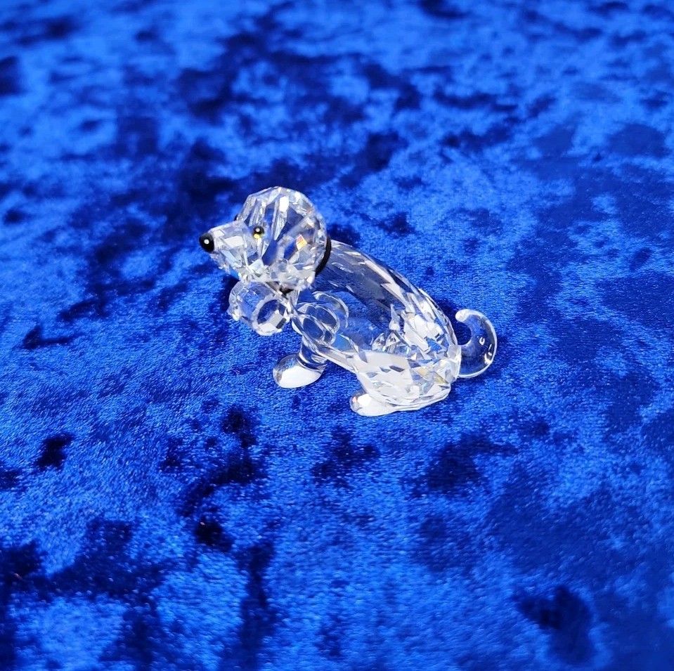 Swarovski Crystal St. Bernard Dog Figurine with barrel