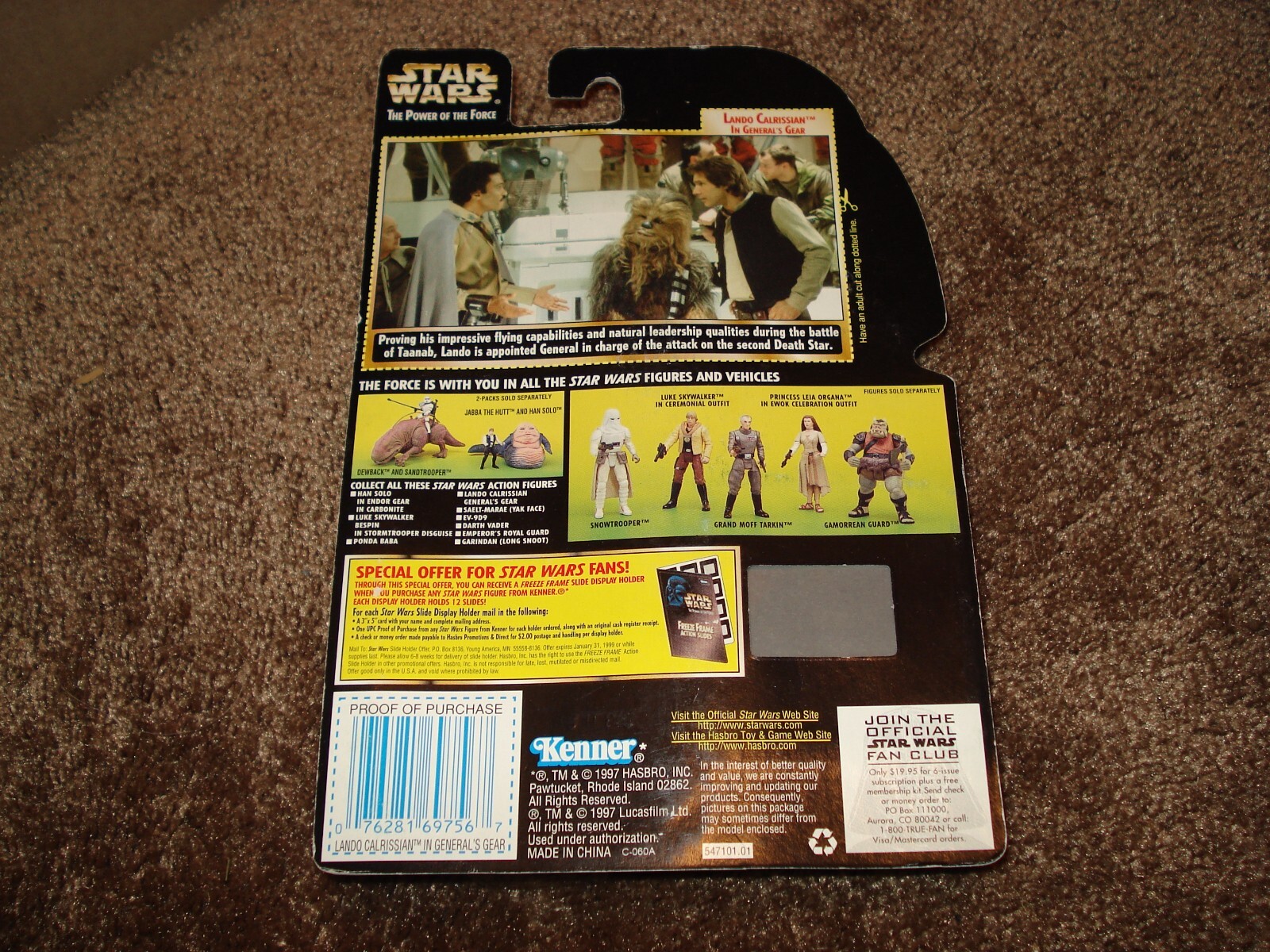 STAR WARS COLLECTABLE 1997 “LANDO CALRISSIAN” COLLECTION 1 LOT D