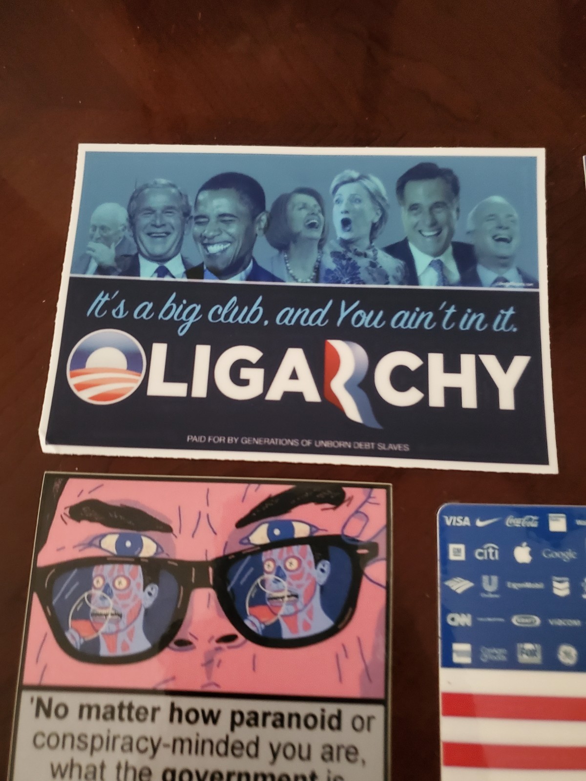 OLIGARCHY STICKERS (7) VARIETY PACK 1984 Government Hates You