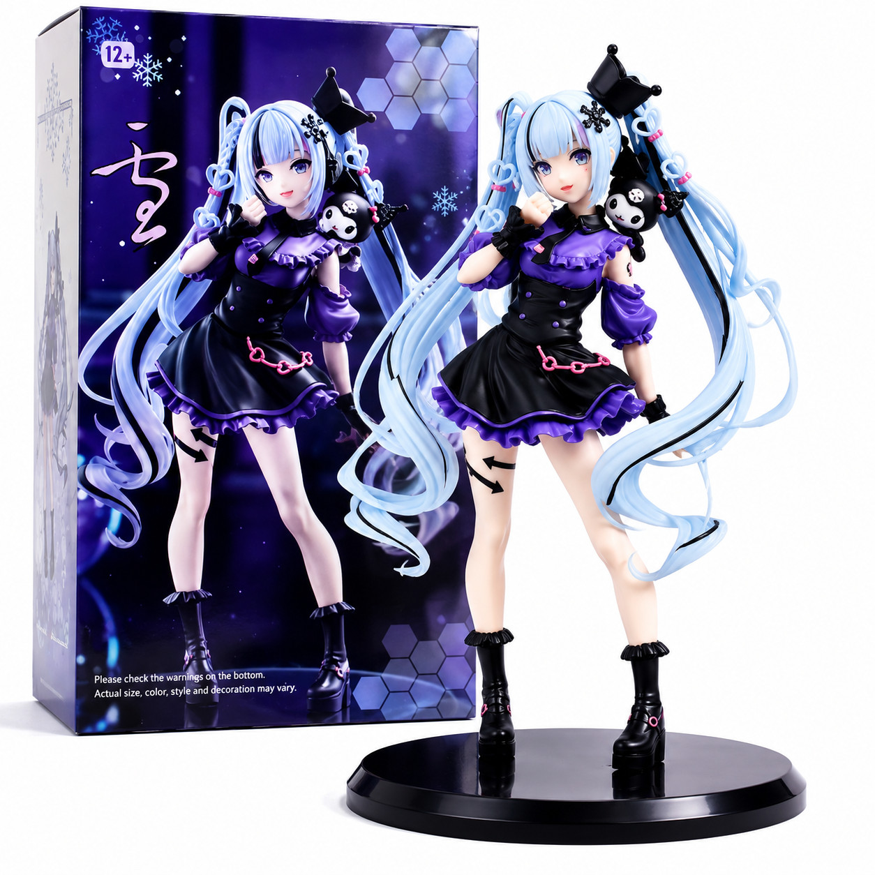 Anime Hatsune Miku Snow Miku × Kuromi Action Figure PVC Collectible Model Gift
