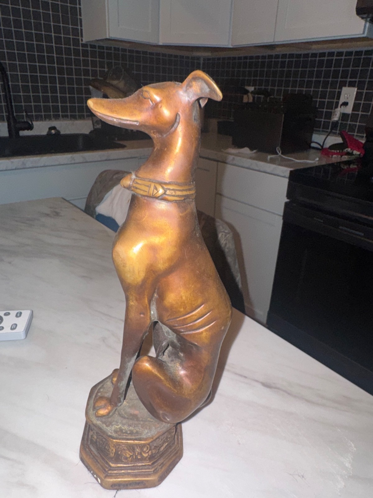 Vintage Brass Greyhound Dog Figurine Statue Art Deco Whippet Italian Greyhound D
