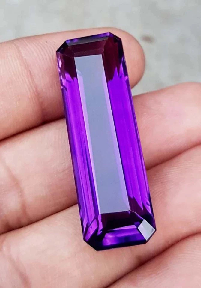 Brazilian Purple Amethyst Emerald Cut 100 Ct Certified Natural Loose Gemstone