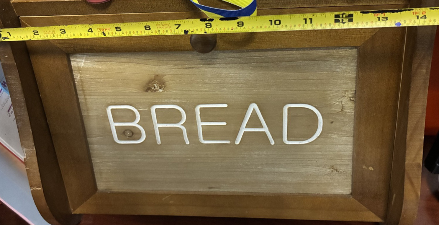 2-Layer Walnut Brown Bread Box for Kitchen Countertop