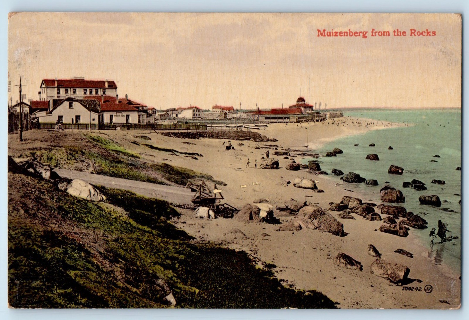 Western Cape South Africa Postcard Muizenberg from the Rocks c1910 Antique