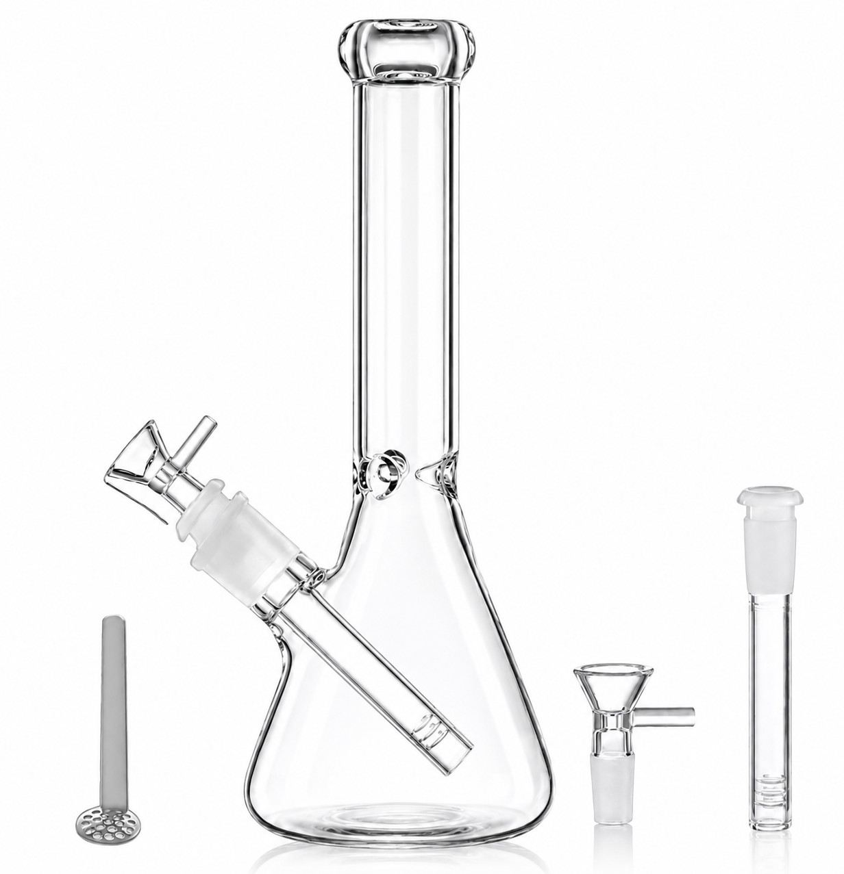 9″ Heavy Duty Glass Bong Water Pipe Smoking Tobacco Beaker 14MM Bowl Screen