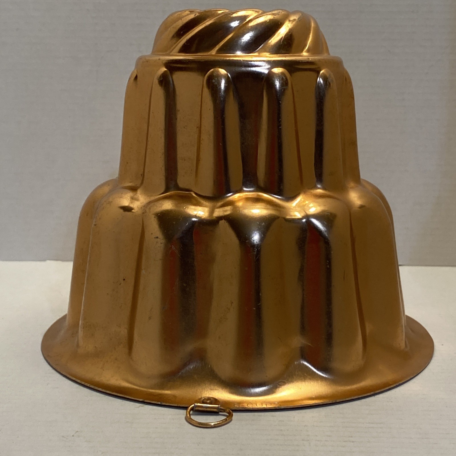 Vtg MCM Copper Tone Aluminum Tiered Jello /Cake Mold 6 Cups – Retro Decor – VGC