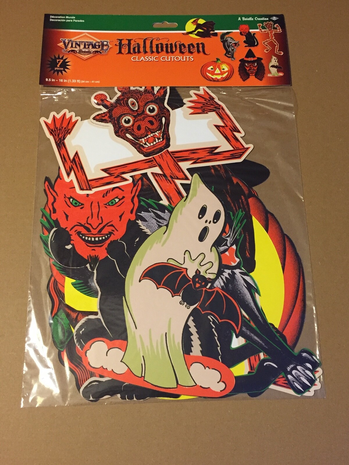 HALLOWEEN BEISTLE RETRO CLASSIC CUTOUTS 7 CT 9.5″ – 16″ 1957, 2018 SEALED!