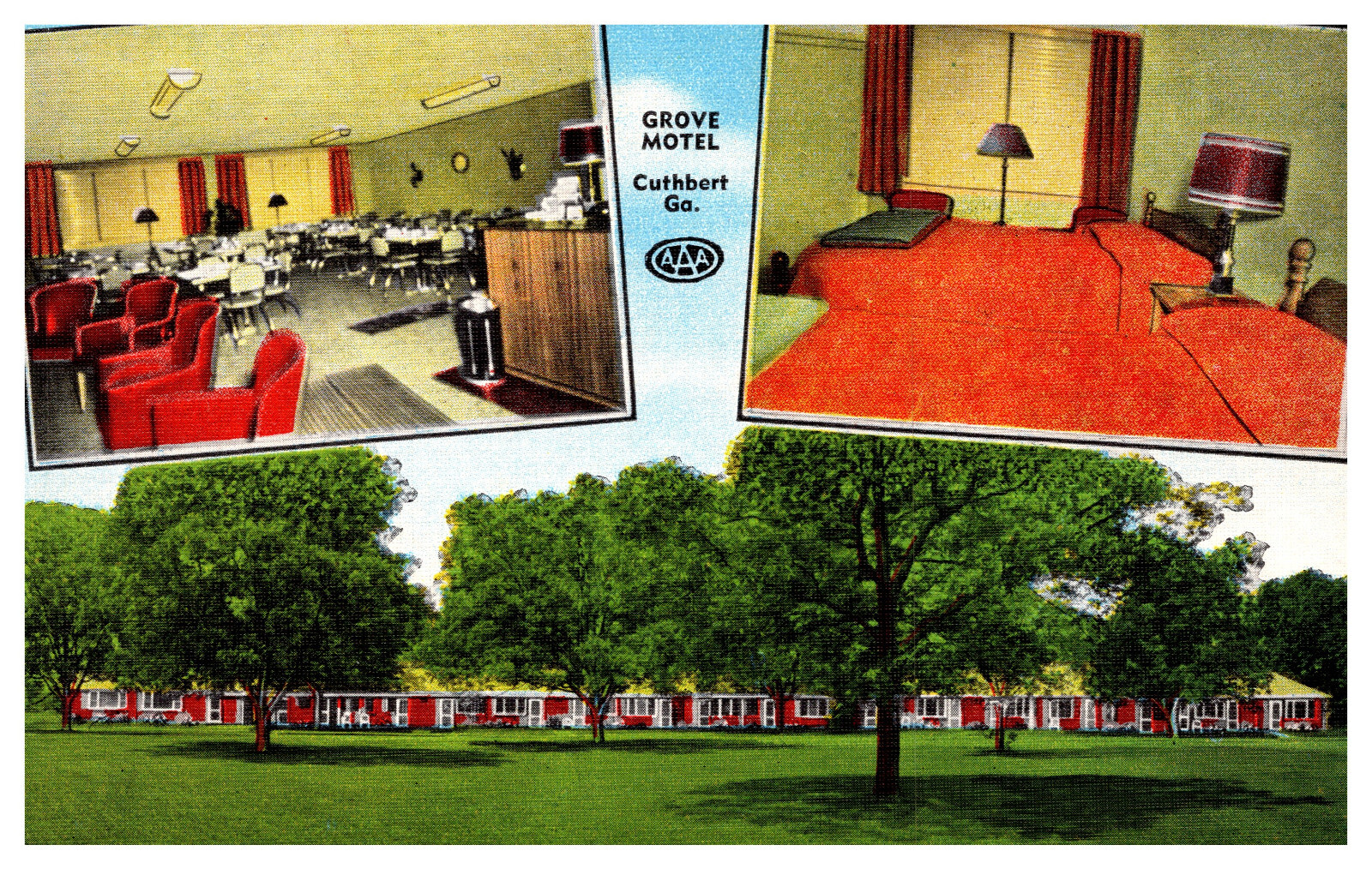 Cuthbert, GA Grove Motel AAA Multi VIew ’60s Style Design Coffee Shop Dining-A85