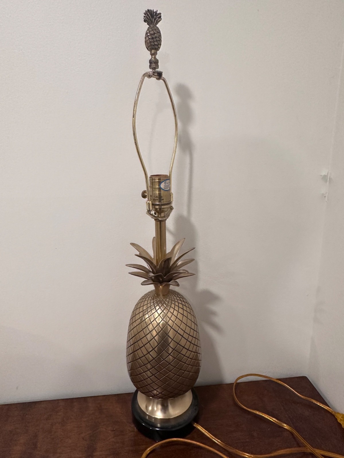 Frederick Cooper Brass Pineapple Lamp with original Shade 29″ Height