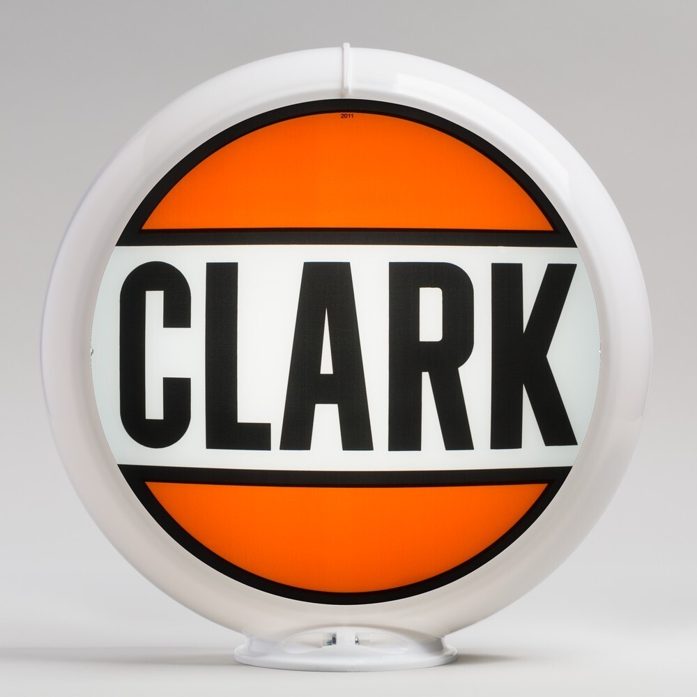 Clark Gas Pump Globe 13.5″ in White Plastic Body (G117)