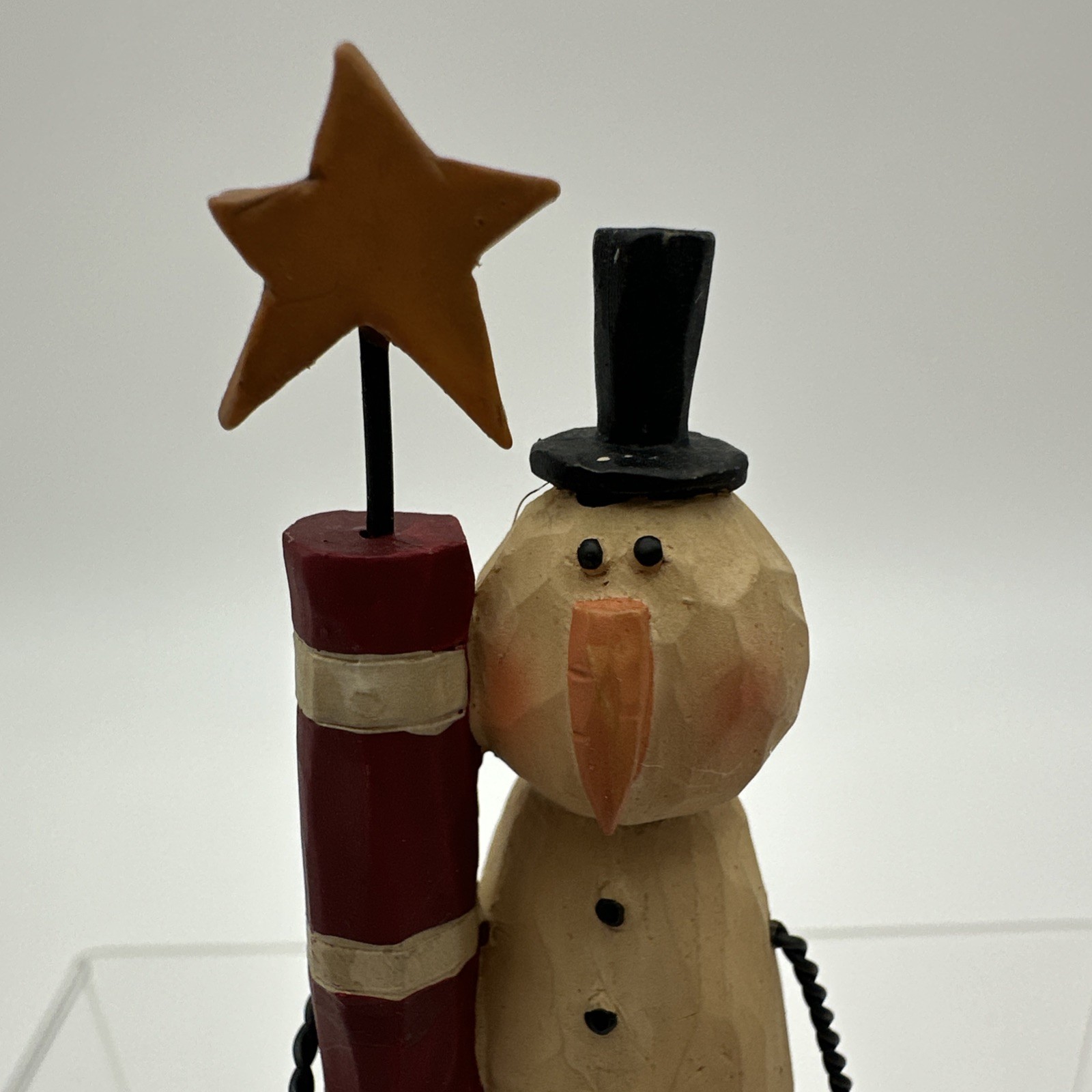 Blossom Bucket 2006 B Lloyd Snowman Figurine 4.75″ Christmas Winter Primitive