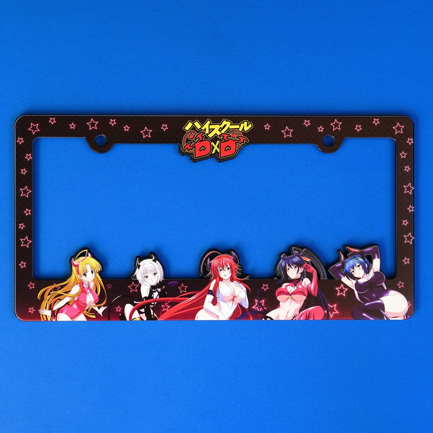 High School DxD Custom License Plate Frame v2 Figure Rias Gremory Akeno Xenovia