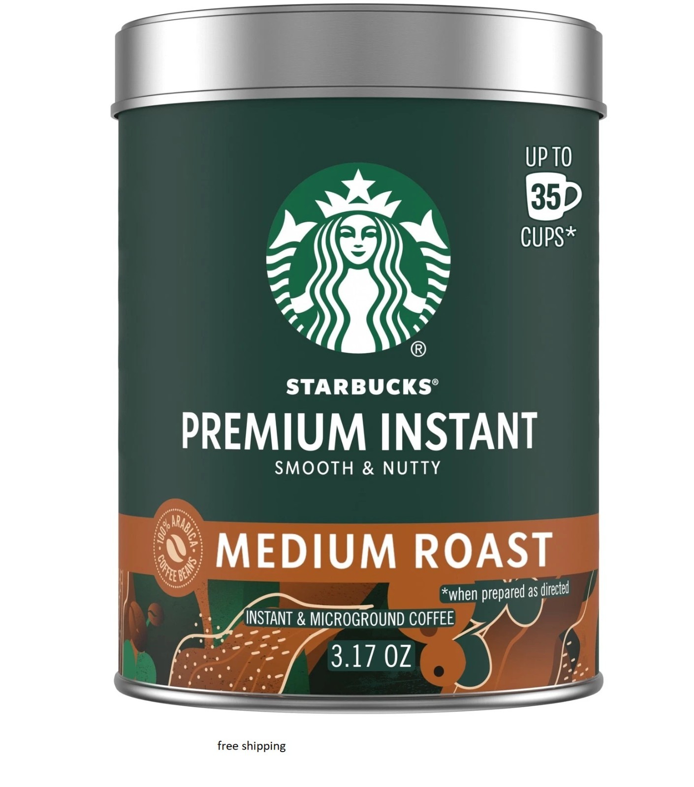 Starbucks, Instant Coffee, Premium Medium Roast, 3.17 oz
