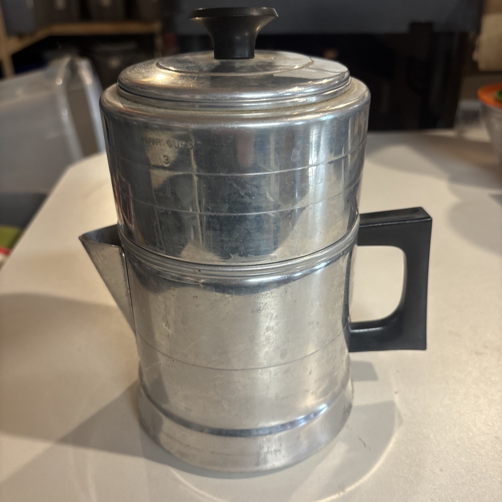 Worthmore 4-Cup Pour Over Coffee Pot Aluminum Camping Made In USA