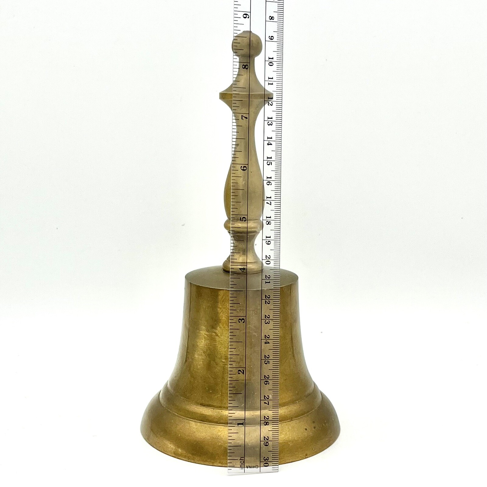 Vntg Solid Brass 8.5” Bell Made In India Enesco Import Corps