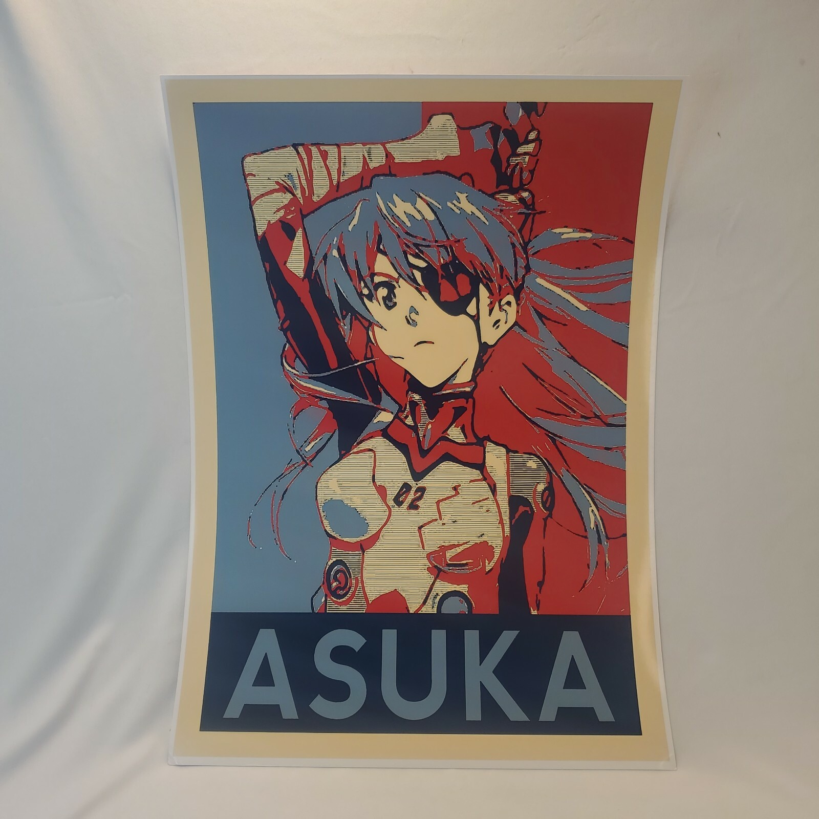 Wall Art Poster Evangelion Propaganda Asuka v4 Size A3 (30cm x 42cm/11in x 17in)