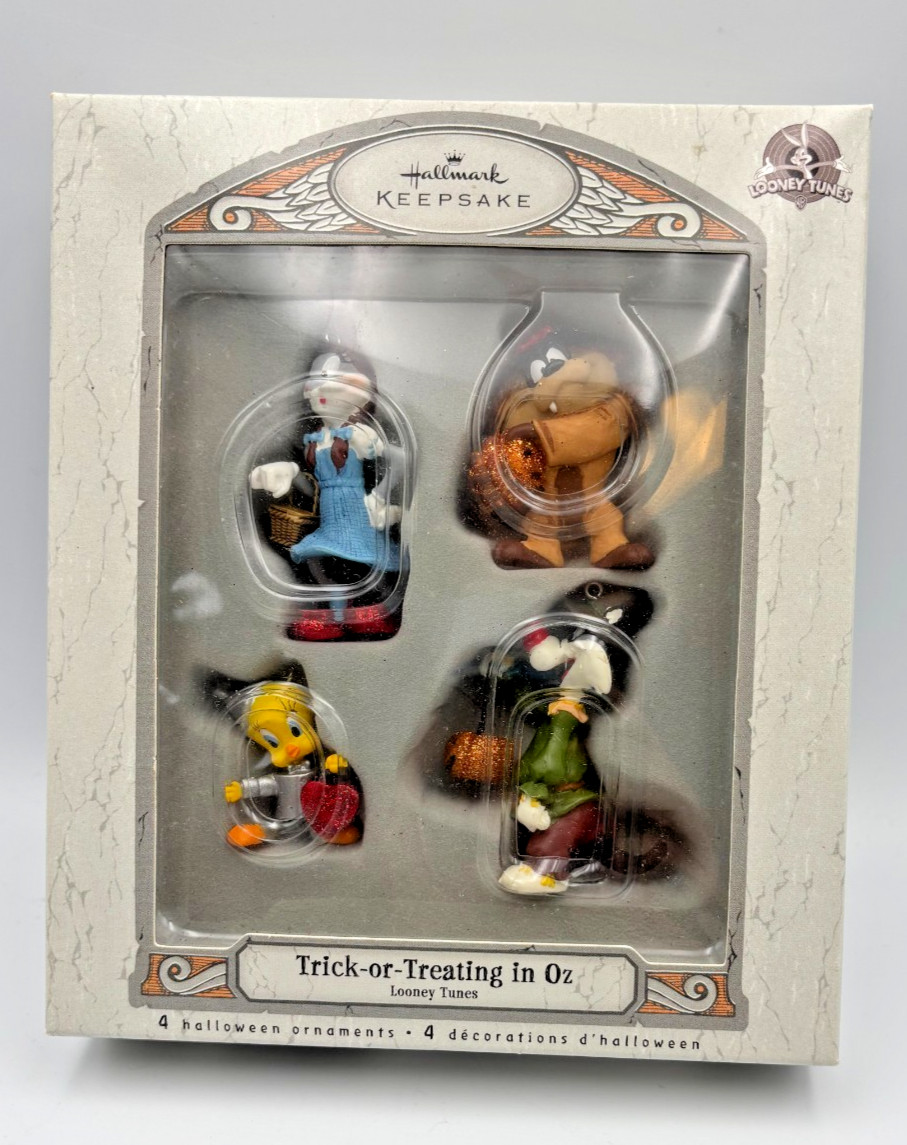Hallmark Looney Tunes Trick or Treating in Oz Ornament Set 2005 Halloween NIB