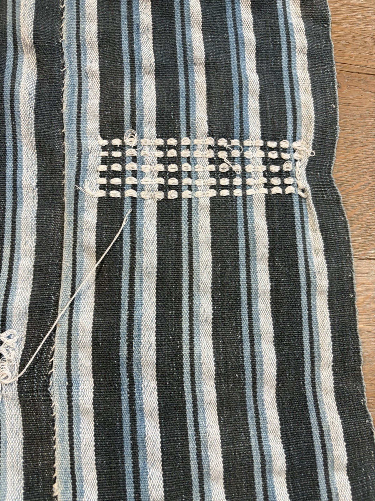 Antique African Baule Fabric Stripes Mudcloth 60”x40”W – #118
