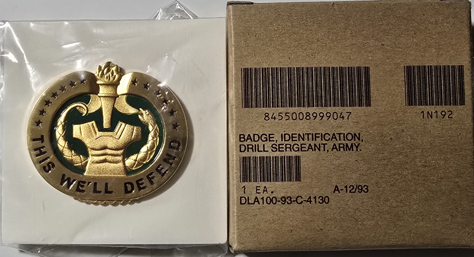 US Army Drill Sergeant Identification Badge Metal Pocket Pin back Military NOS