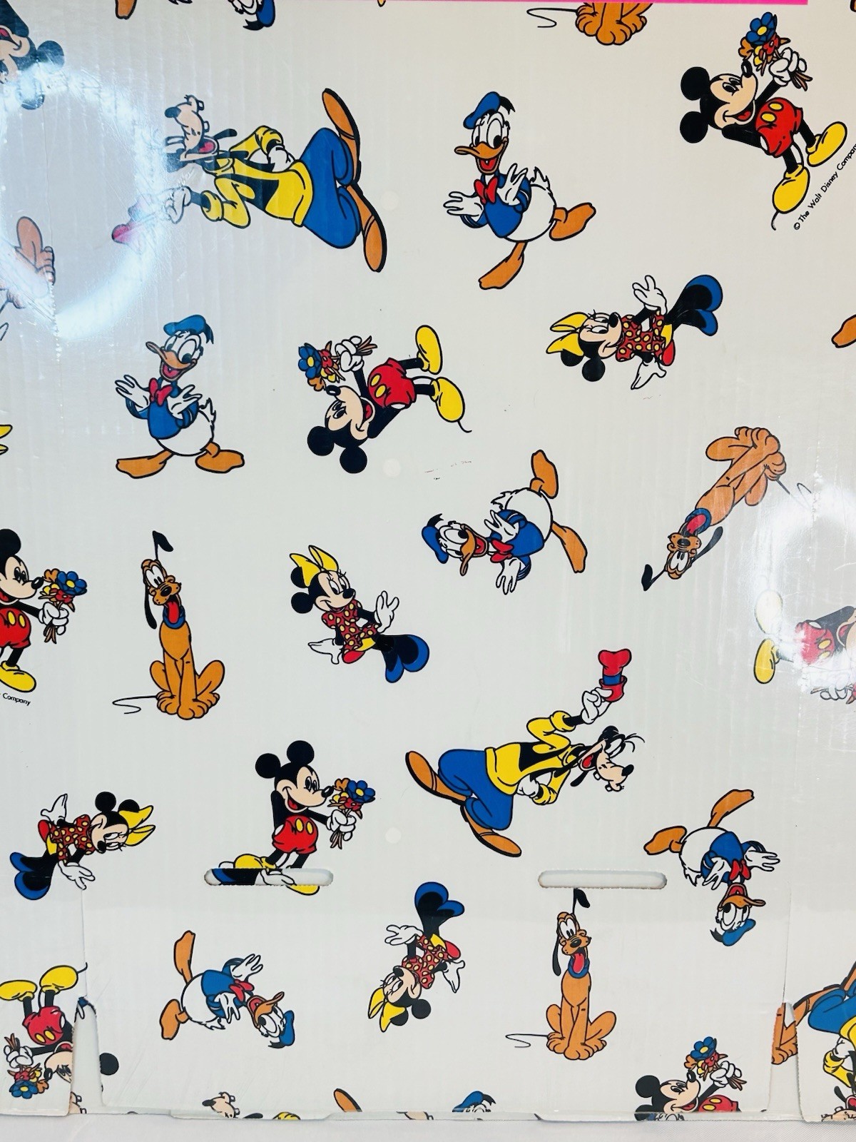 Disney Vintage Cardboard Storage Box by Whitney 24”x 13”x11” NOS Mickey & Friend