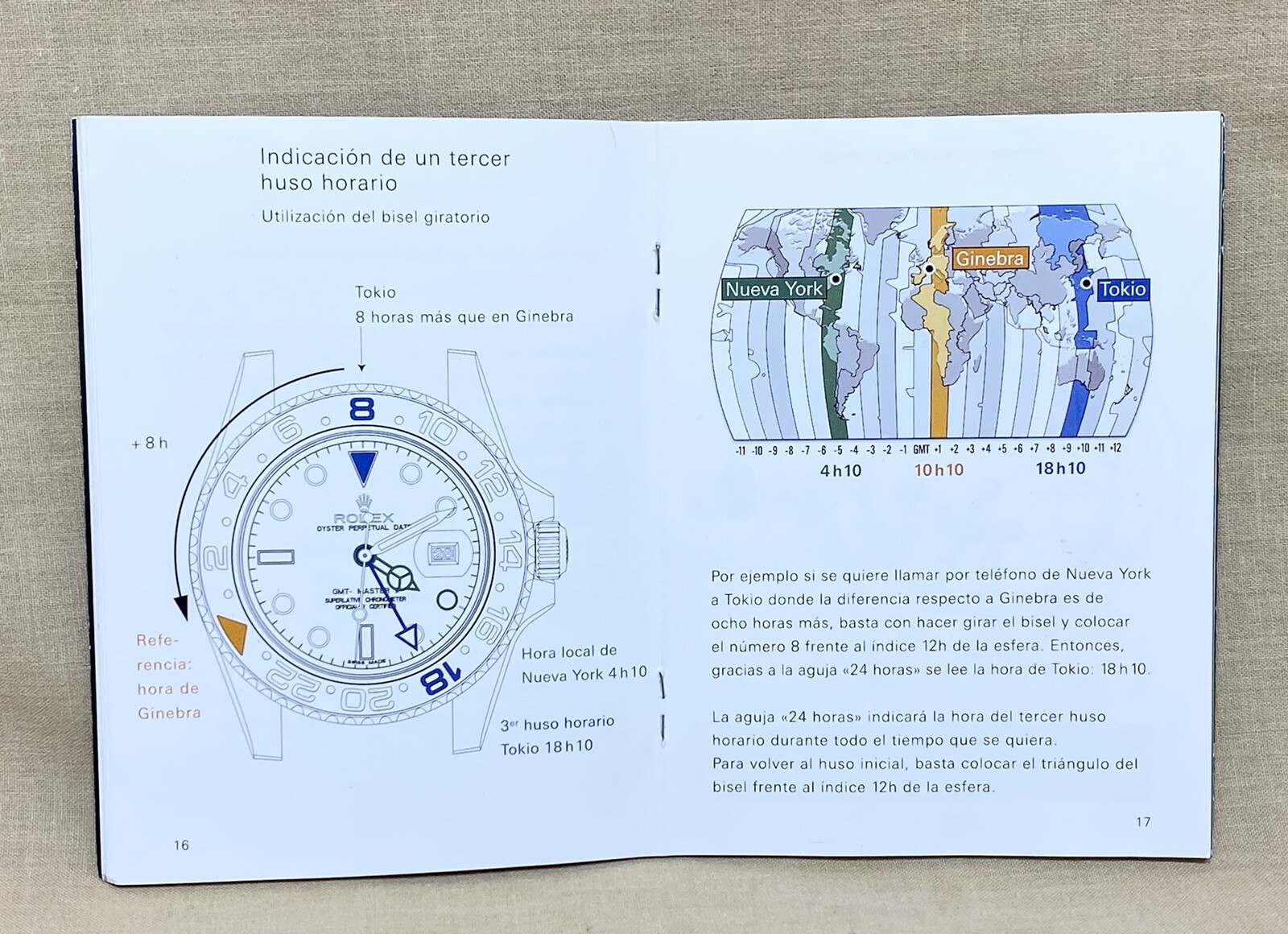 ROLEX GMT-Master II Booklet 2011 Manual Spanish 116713 116718 116710 Gold Steel/