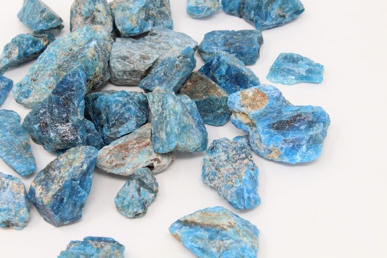 Blue Apatite Stones Bulk Wholesale Healing Crystal Raw Tumbling Crystals Rough