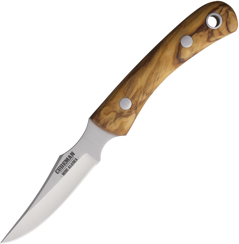 Cudeman Mini Alaska Olive Wood Vanadium Molybdenum Fixed Blade Knife 165L