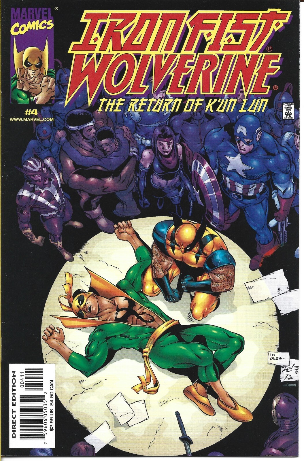 IRON FIST WOLVERINE #4 MARVEL COMICS 2001 BAGGED AND BOARDED