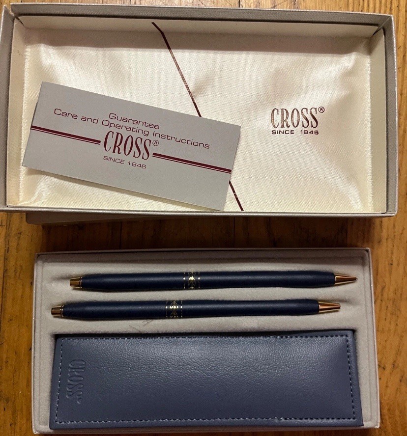 Cross For Women, Blue & Gold Ballpoint Pen & 0.5mm Mechanical Pencil Set