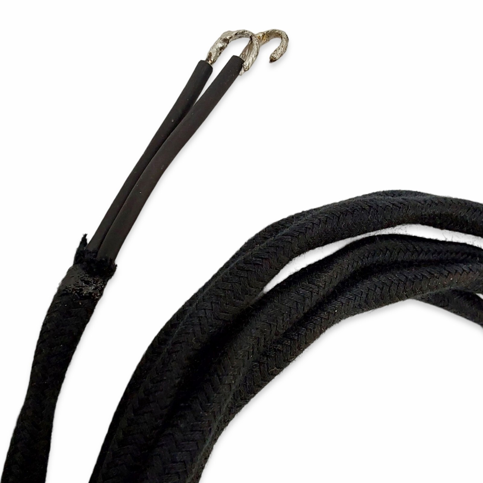 2 Conductor Premium Cloth Covered Power Cable Cord Wire with Classic Black Plug
