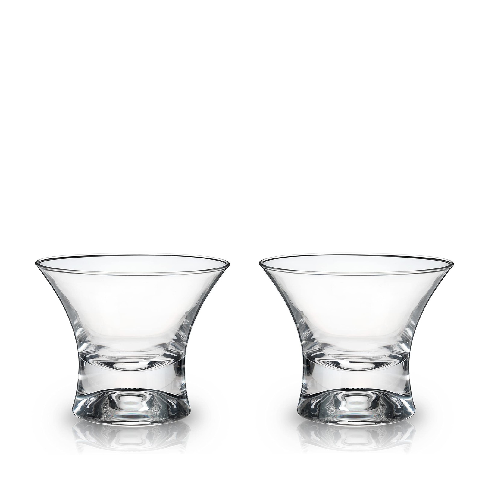 Viski Heavy Base Stemless Manhattan Glasses Set of 2 – 7 Ounces, Clear