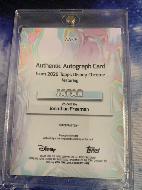 2026 Topps Chrome Disney Jafar AA-JF Jonathan Freeman Auto SUPERFRACTOR 1/1