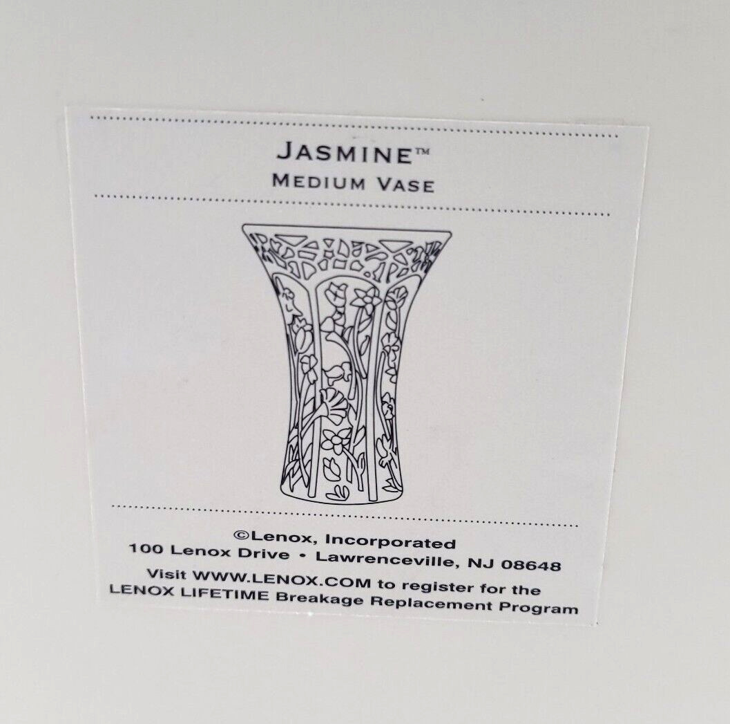 Lenox Jasmine Cream Vase 8.5 in Floral Embossed Pattern New in Box