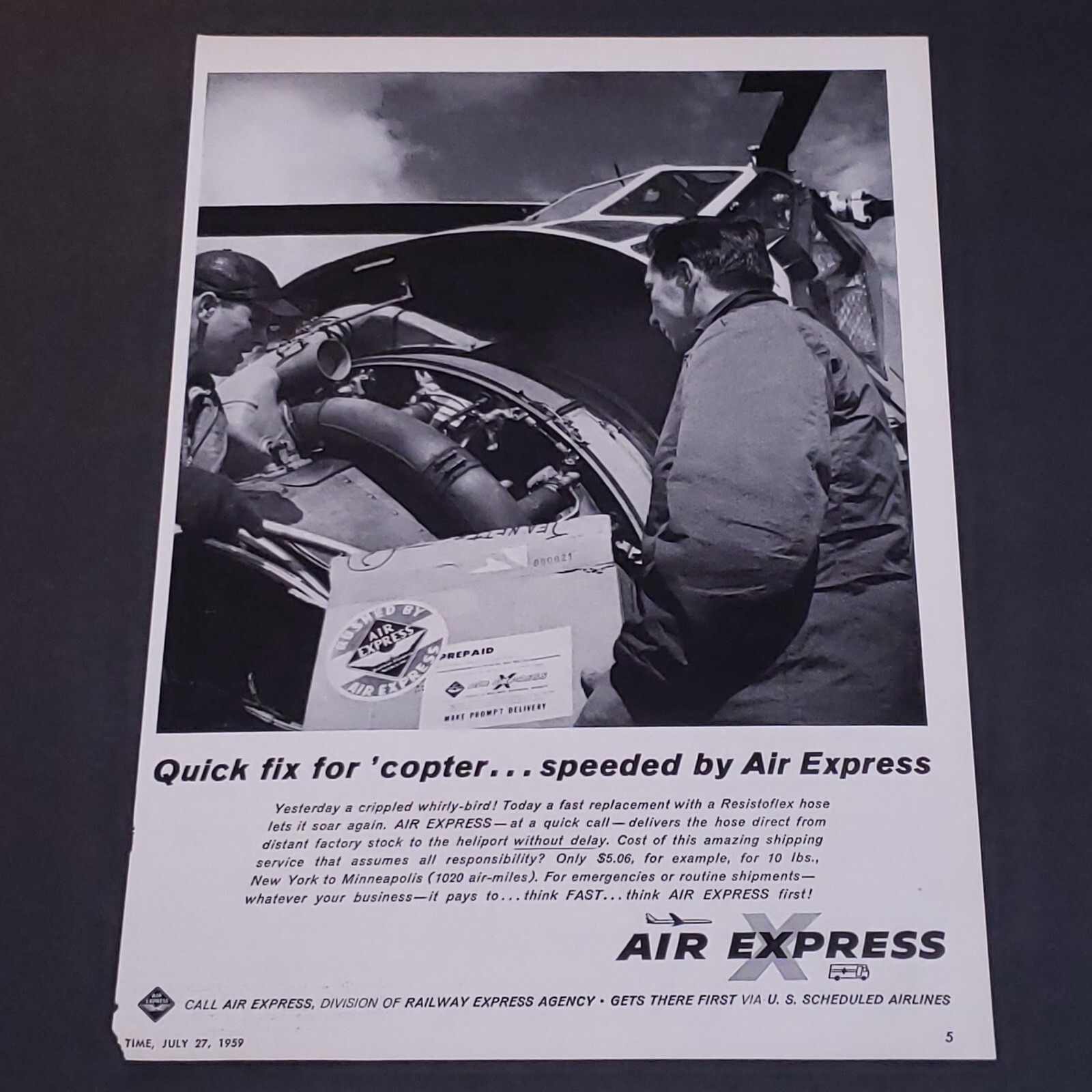 1959 Air Express Delivery Advertisement Vintage 1950s Print Ad