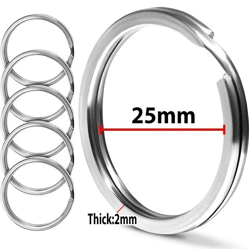 30PCS Key Rings Stainless Steel Assortment Heavy Duty Split Key Ring Loops