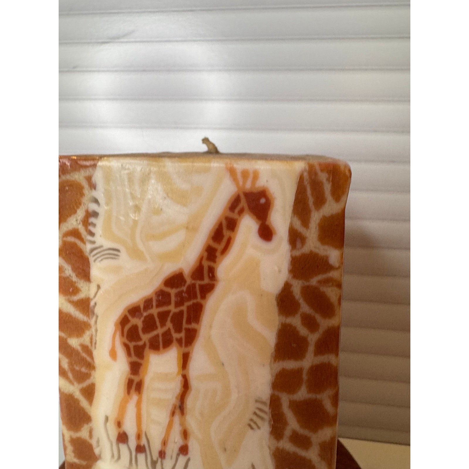 Vintage Giraffe Decorative Candle Pair Safari Animal Decor Unused