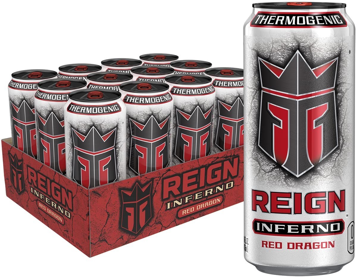Convenient 12-Pack Inferno Red Dragon Energy Drinks – Zero Sugar & Natural