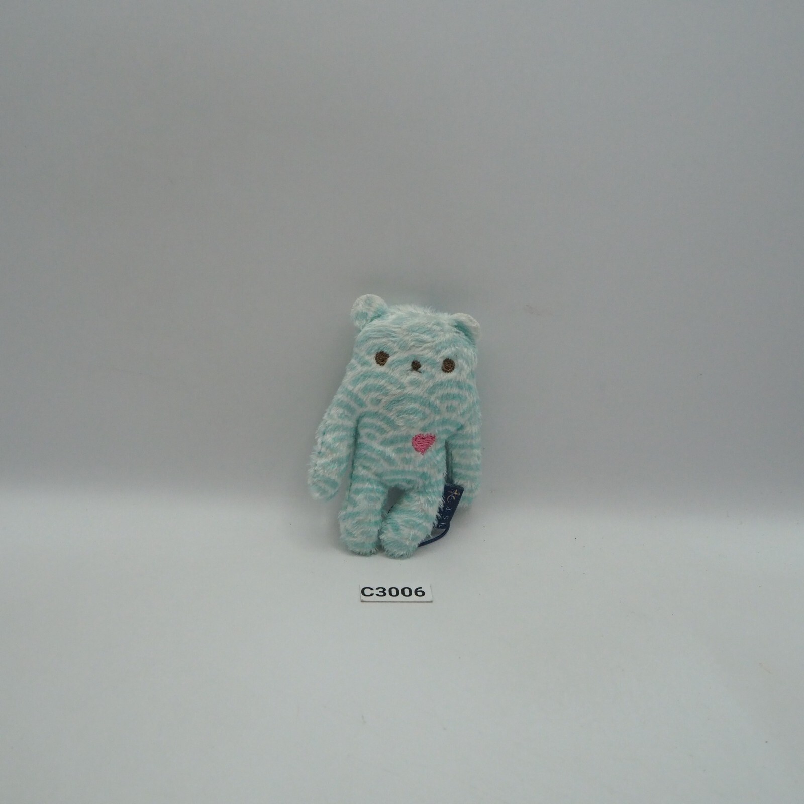 Flan softy mascot C3006 Bear Amuse 3.5″ Strap Mascot Plush Toy Doll Japan