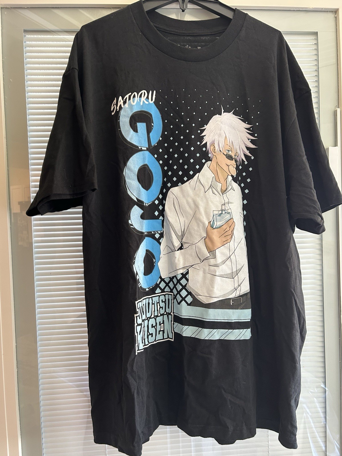 Crunchyroll Jujutsu Kaisen Satoru Gojo Black 100% Cotton T-Shirt XXL
