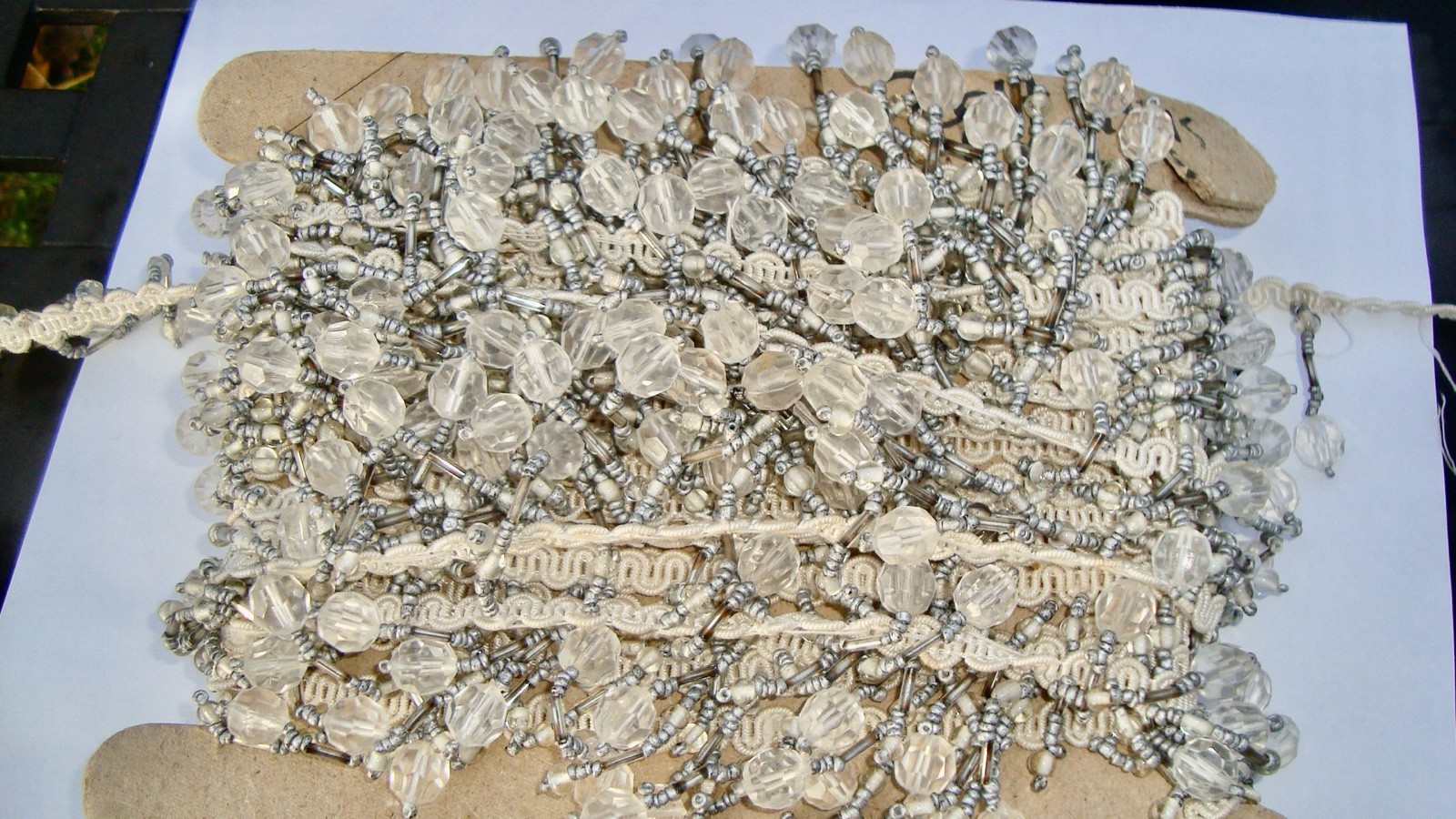 Vintage Glass Bead Dress or Craft Trim ~ 9 continuous yards